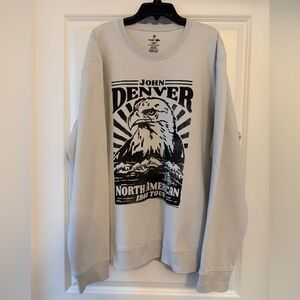 NWOT Wrangler Men's John Denver Crewneck Sweatshirt - Light Gray, size XL